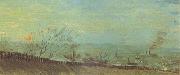 Factories Seen from a Hillside in Moonlight (nn04), Vincent Van Gogh